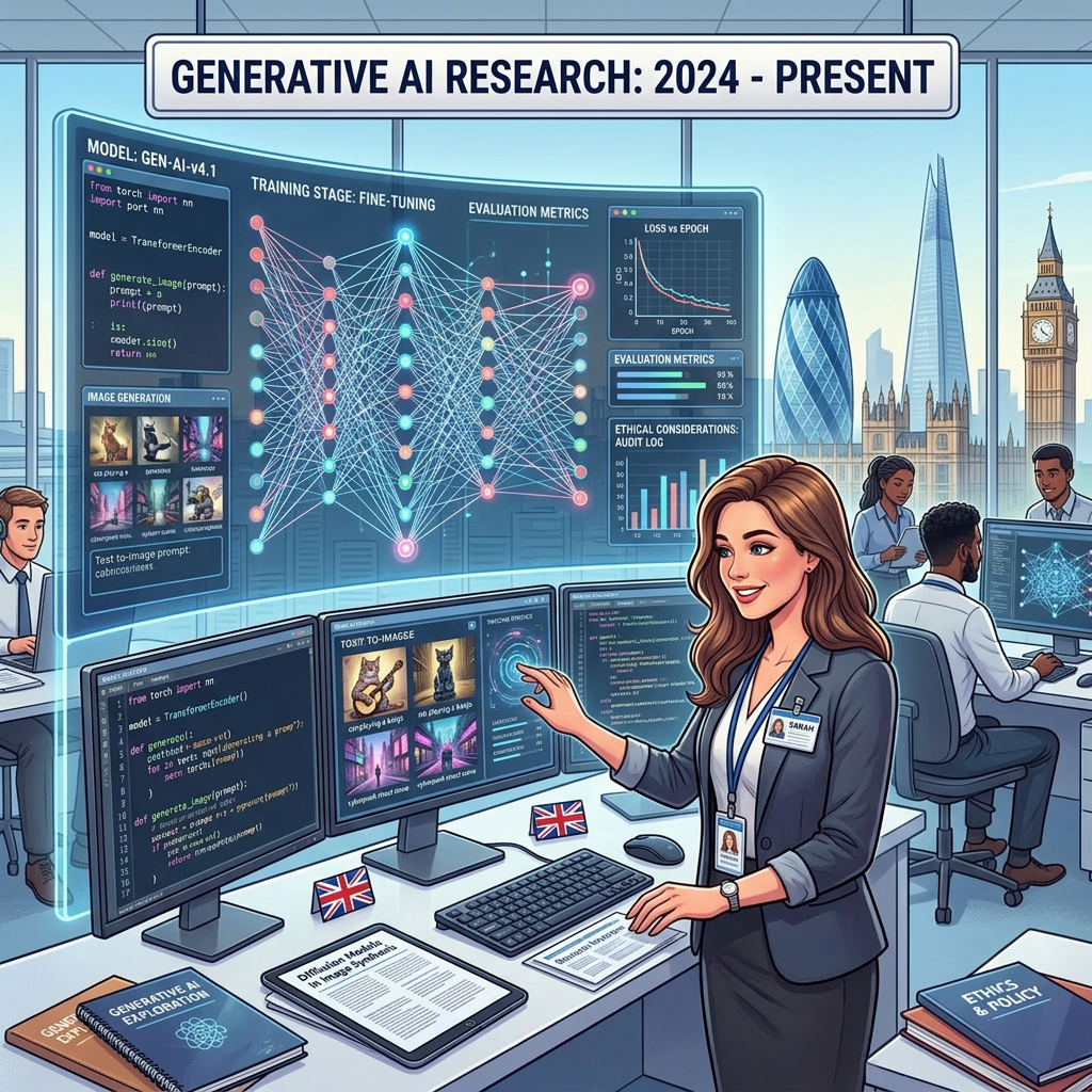 Professional researcher working on generative AI